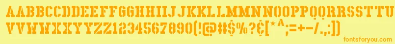LadenDirnaith Font – Orange Fonts on Yellow Background