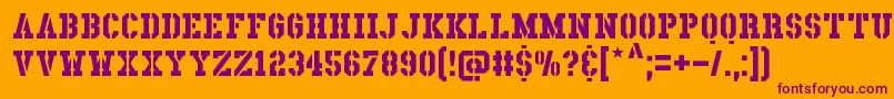 LadenDirnaith Font – Purple Fonts on Orange Background