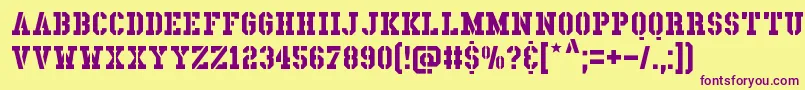 LadenDirnaith Font – Purple Fonts on Yellow Background