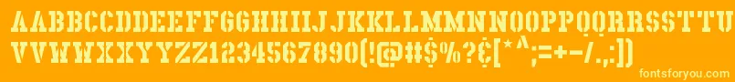 フォントLadenDirnaith – オレンジの背景に黄色の文字