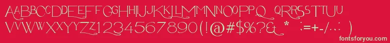 AvantiSerif-fontti – vihreät fontit punaisella taustalla