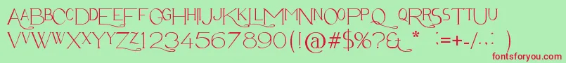 AvantiSerif Font – Red Fonts on Green Background