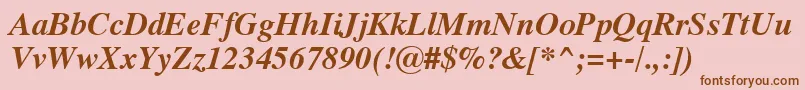 Dutch801BoldItalicSwa Font – Brown Fonts on Pink Background