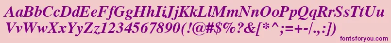 Dutch801BoldItalicSwa Font – Purple Fonts on Pink Background