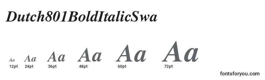 Dutch801BoldItalicSwa Font Sizes