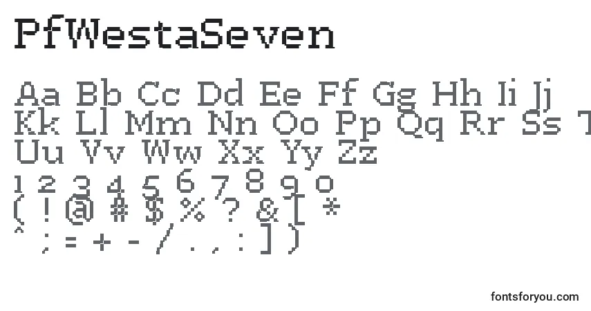 Шрифт PfWestaSeven – алфавит, цифры, специальные символы