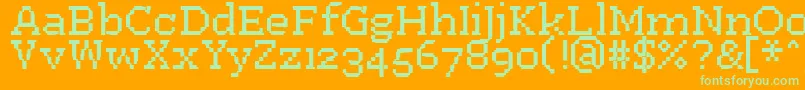 PfWestaSeven Font – Green Fonts on Orange Background