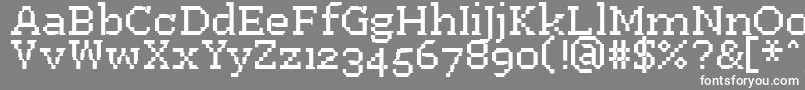 フォントPfWestaSeven – 灰色の背景に白い文字