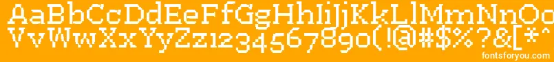 PfWestaSeven Font – White Fonts on Orange Background