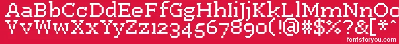 PfWestaSeven Font – White Fonts on Red Background