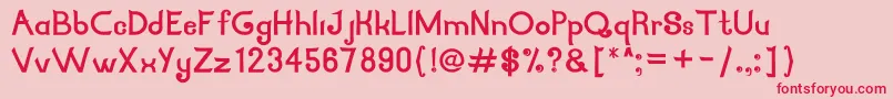 フォントNesiaCalligraphy – ピンクの背景に赤い文字
