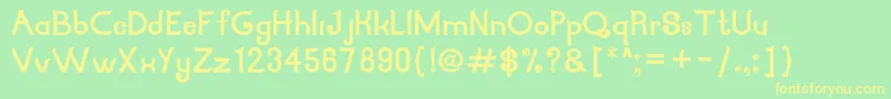 NesiaCalligraphy Font – Yellow Fonts on Green Background