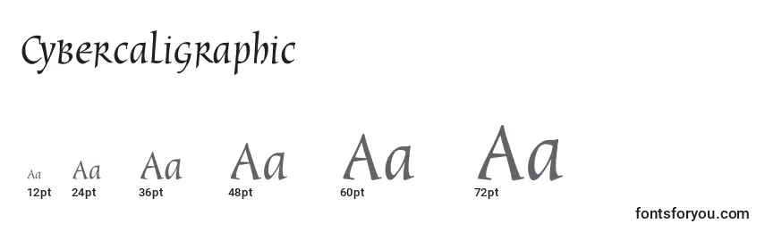 Cybercaligraphic Font Sizes