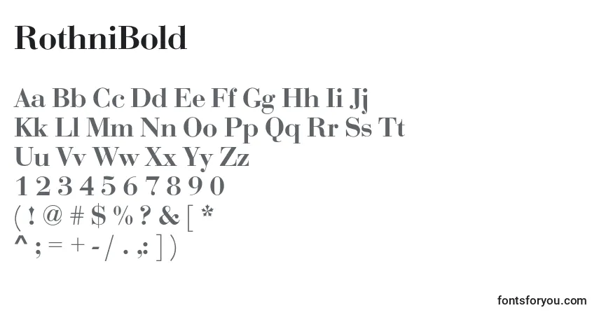 Шрифт RothniBold – алфавит, цифры, специальные символы