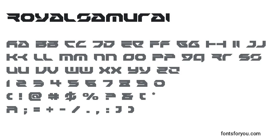 Czcionka Royalsamurai – alfabet, cyfry, specjalne znaki