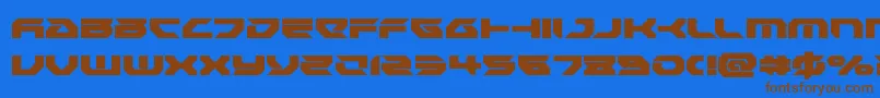 Royalsamurai Font – Brown Fonts on Blue Background