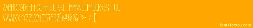 Weitere Informationen zur HbmSerenitySansTitle-Schriftart HbmSerenitySansTitle-Schriftart – Gelbe Schriften auf orangefarbenem Hintergrund
