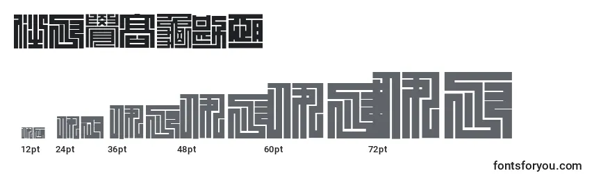 Размеры шрифта Kakuji1