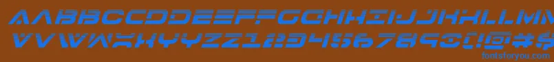 Шрифт 7thservicehalfital – синие шрифты на коричневом фоне