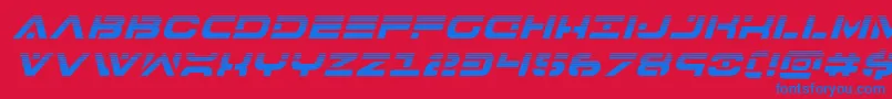 7thservicehalfital Font – Blue Fonts on Red Background