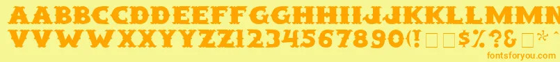 Saloonext Font – Orange Fonts on Yellow Background