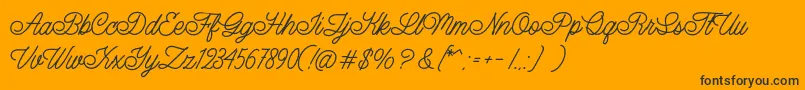 LazyRidePersonalUse-Schriftart – Schwarze Schriften auf orangefarbenem Hintergrund