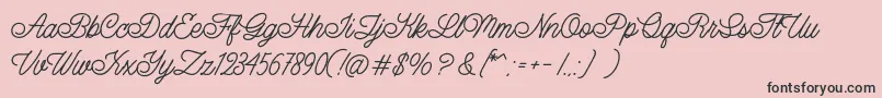 LazyRidePersonalUse-Schriftart – Schwarze Schriften auf rosa Hintergrund