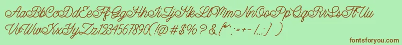 Шрифт LazyRidePersonalUse – коричневые шрифты на зелёном фоне