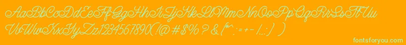 LazyRidePersonalUse Font – Green Fonts on Orange Background