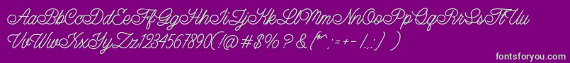 LazyRidePersonalUse Font – Green Fonts on Purple Background