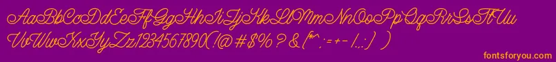 LazyRidePersonalUse Font – Orange Fonts on Purple Background