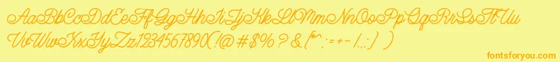 LazyRidePersonalUse Font – Orange Fonts on Yellow Background