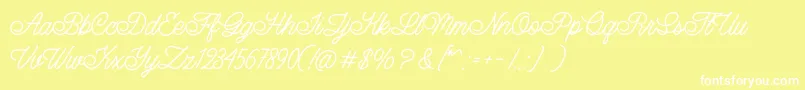 LazyRidePersonalUse Font – White Fonts on Yellow Background