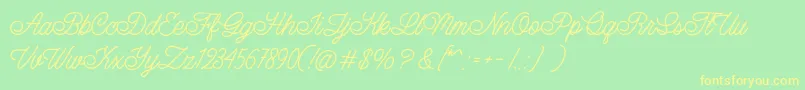 LazyRidePersonalUse Font – Yellow Fonts on Green Background