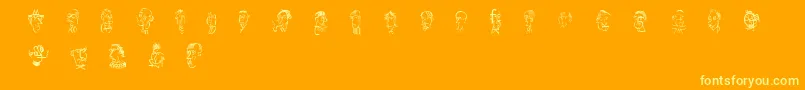 Antypepatics-Schriftart – Gelbe Schriften auf orangefarbenem Hintergrund