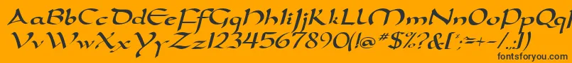 DoritaRegularDb Font – Black Fonts on Orange Background