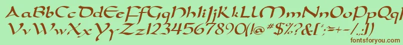 DoritaRegularDb Font – Brown Fonts on Green Background