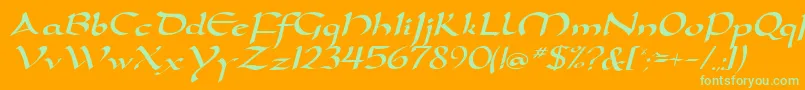 DoritaRegularDb Font – Green Fonts on Orange Background