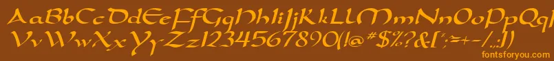 DoritaRegularDb Font – Orange Fonts on Brown Background