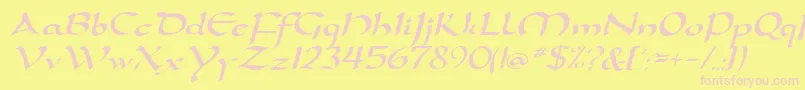 DoritaRegularDb Font – Pink Fonts on Yellow Background