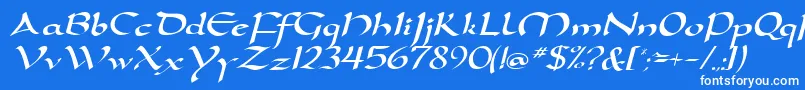 DoritaRegularDb Font – White Fonts on Blue Background