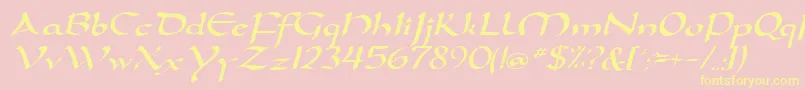 DoritaRegularDb-Schriftart – Gelbe Schriften auf rosa Hintergrund