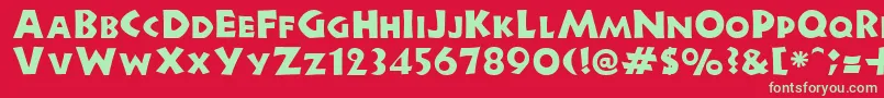 Newell Font – Green Fonts on Red Background