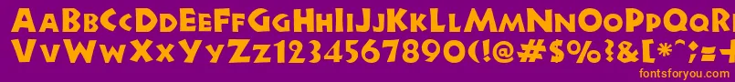 Newell Font – Orange Fonts on Purple Background