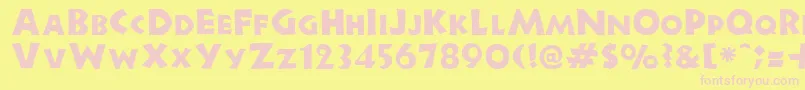 Newell Font – Pink Fonts on Yellow Background