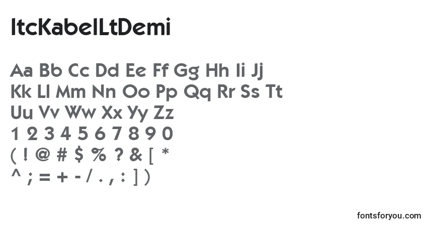 ItcKabelLtDemi Font – alphabet, numbers, special characters