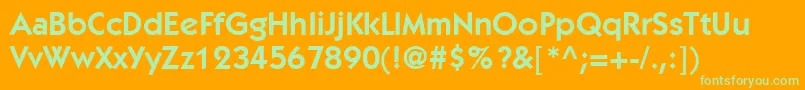ItcKabelLtDemi Font – Green Fonts on Orange Background