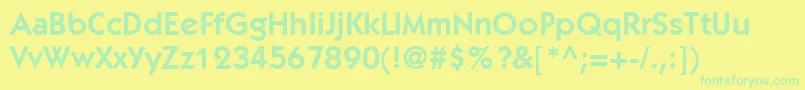 ItcKabelLtDemi Font – Green Fonts on Yellow Background