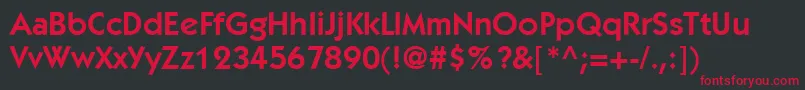 ItcKabelLtDemi Font – Red Fonts on Black Background