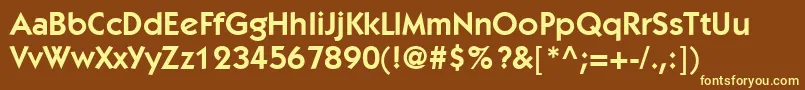 ItcKabelLtDemi Font – Yellow Fonts on Brown Background